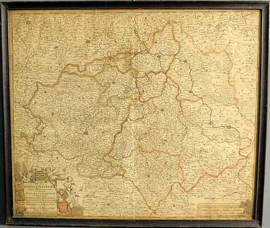 Appraisal: Hand-colored map Sachsen-Th ringen c Circuli Saxoniae Superior Pars Meridionalis