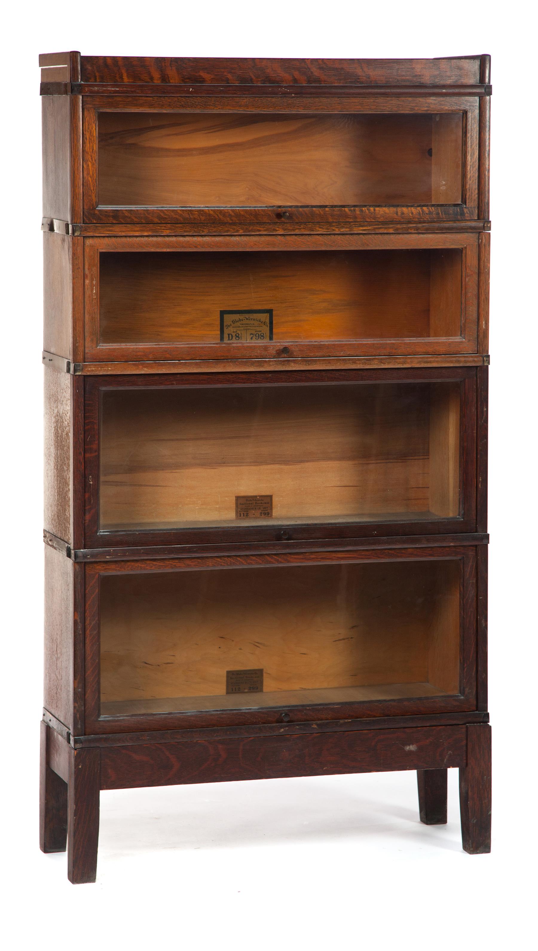 Appraisal: GLOBE-WERNICKE ASSEMBLED FOUR-STACK BOOKCASE Cincinnati st quarter- th century oak