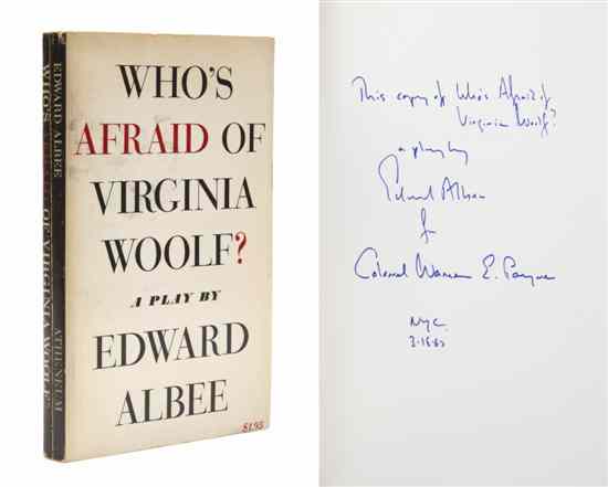 Appraisal: ALBEE EDWARD Who's Afraid of Virginia Woolf New York Atheneum