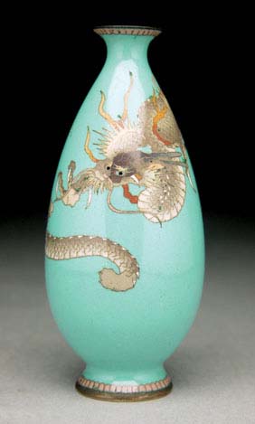 Appraisal: ANTIQUE JAPANESE CLOISONN VASE Unusual small and antique Japanese cloisonn