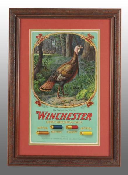 Appraisal: Paper Winchester Cartridges Sign Description Professionally framed with original metal