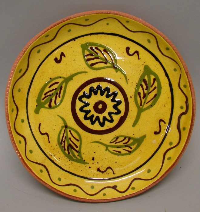 Appraisal: Plate - Circle leaf design L Breininger diameter