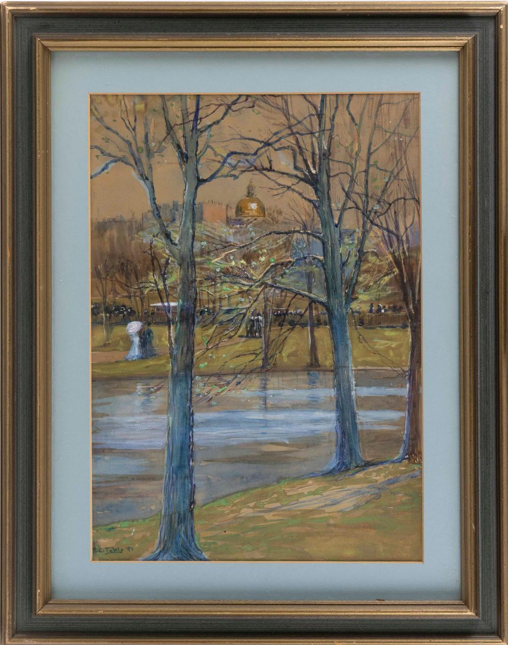 Appraisal: RUEL CROMPTON TUTTLE MASSACHUSETTS CONNECTICUT - BOSTON PUBLIC GARDEN WITH