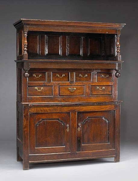 Appraisal: A William and Mary oak tridarm late th century The