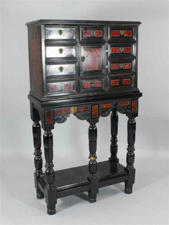 Appraisal: A Flemish th century design tortoiseshell and ivory inlaid walnut