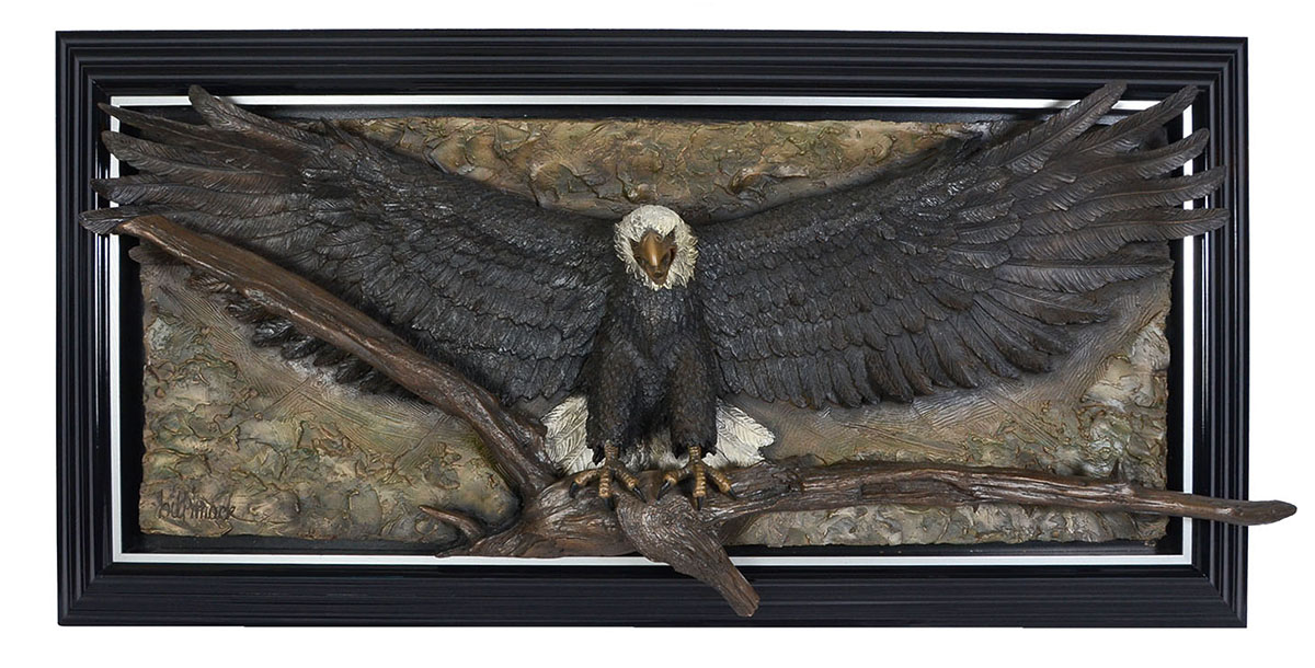 Appraisal: MACK Bill American b Bald Eagle Bonded and Painted Sand