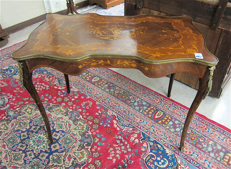 Appraisal: LOUIS XV STYLE INLAID WRITING TABLE having a rectangular top