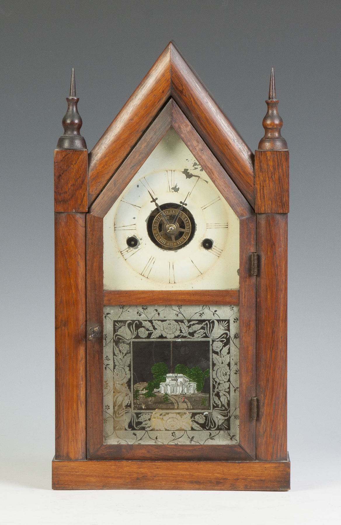 Appraisal: J C Brown Miniature Shelf Clock Rosewood case original finish