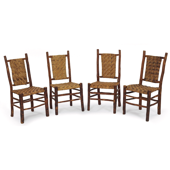 Appraisal: Old Hickory style side chairs set of four woven splint