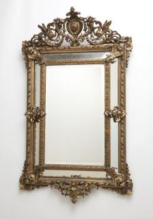 Appraisal: A Continental carved and giltwood mirror Late th early th