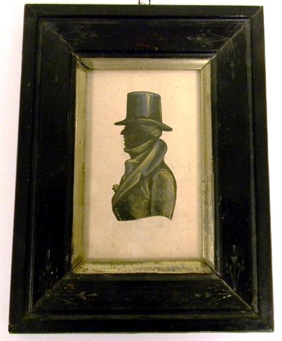 Appraisal: Early th C silhouette bust of man in top hat