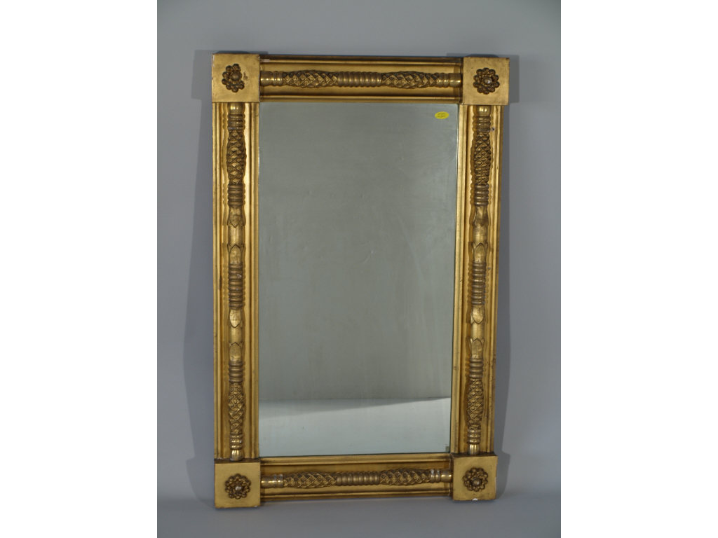 Appraisal: Antique Empire Wall Mirror th c American gilt wood and