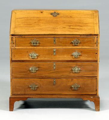 Appraisal: Chippendale mahogany slant-front desk poplar and yellow pine secondary middle