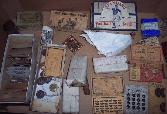 Appraisal: A quantity of shoemaker's sundries including 'Standard' football studs boot