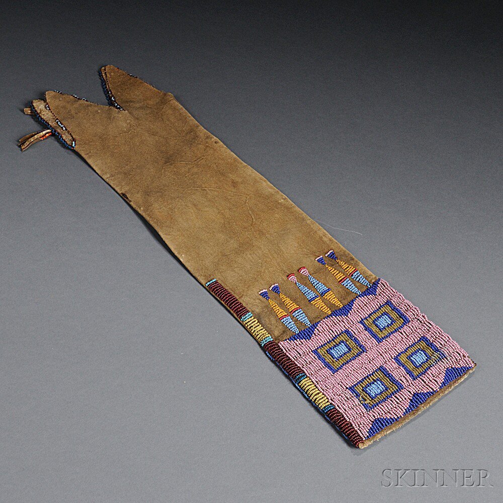 Appraisal: Plains Beaded Hide Pipe Bag c last quarter th century