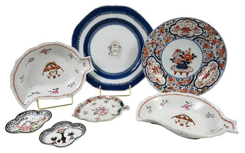 Appraisal: Seven Chinese Export and Famille Rose Dishes th th century