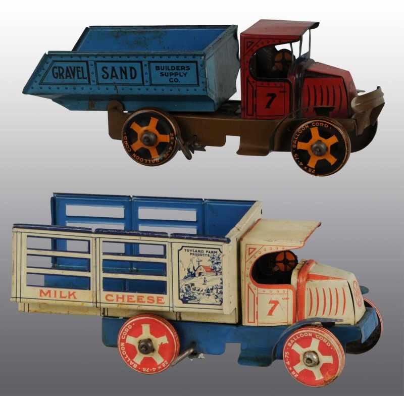 Appraisal: Lot of Tin Litho Marx Truck Toys Description American Both