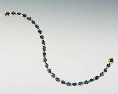 Appraisal: k Gold Saphire and Diamond Bracelet Oval cut Sapphires ct