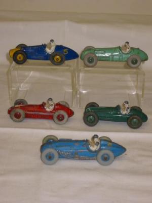 Appraisal: Five Dinky racers H W M N Maserati Ferrari G