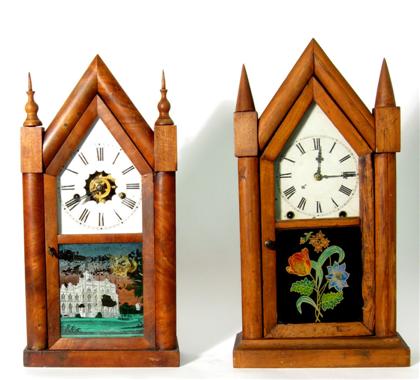 Appraisal: Rosewood case steeple clocks th century One is New Haven