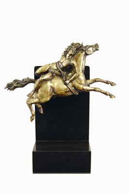 Appraisal: A bronze group of Mazeppa on a horse mounted on