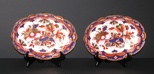 Appraisal: Pair of English Imari Palette Gaudy Decorated Oval Serving Bowls