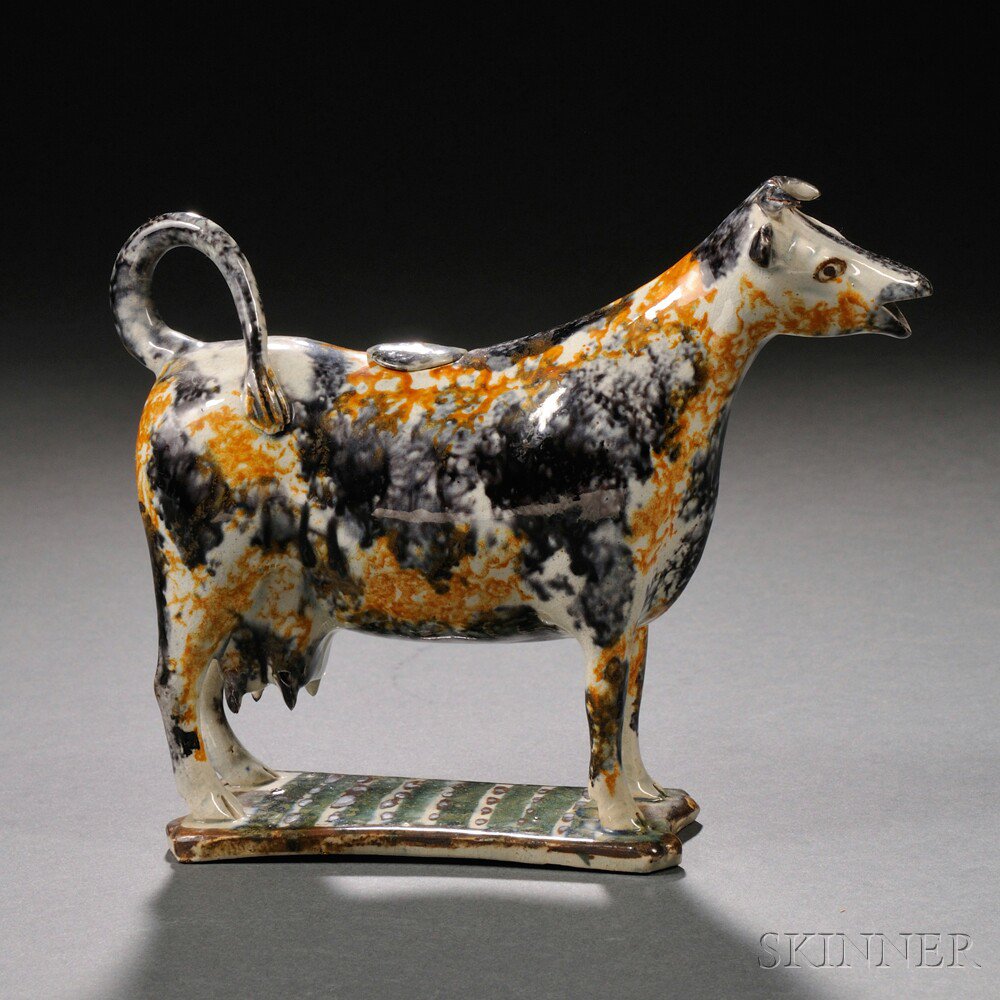 Appraisal: Staffordshire Earthenware Cow Creamer England late th century the standing