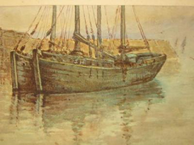 Appraisal: HERBERT MENZIES MARSHALL - Moored Fishing Boats signed with initials