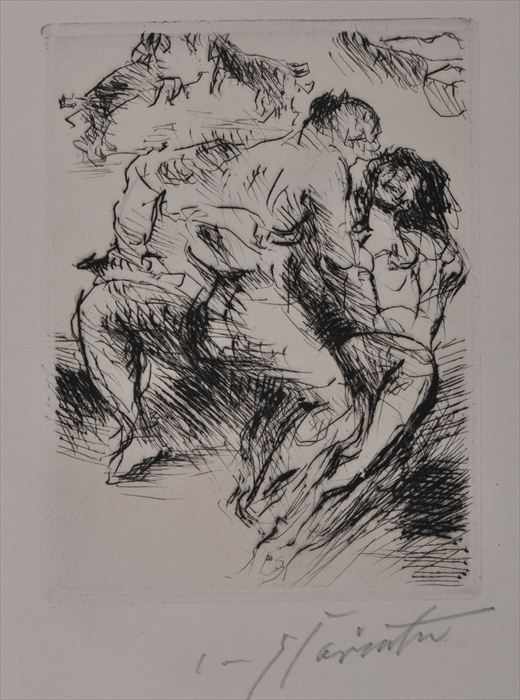 Appraisal: LOVIS CORINTH - FOUR LANDSCAPES WITH FIGURES Three lithographs and