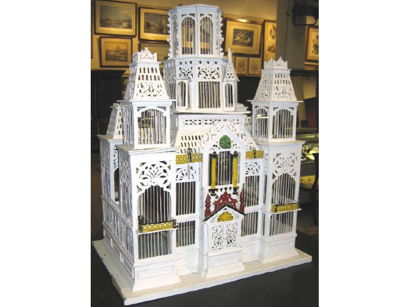 Appraisal: VICTORIAN BIRD MANSION An elaborate architectural model painted white with