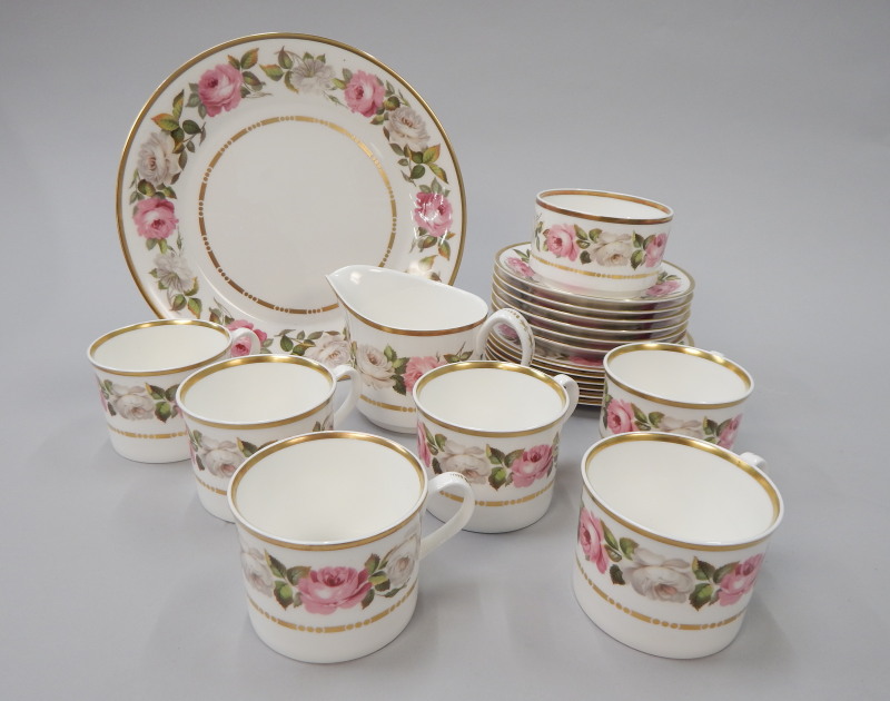 Appraisal: A Royal Worcester Royal Garden pattern part tea service decorated