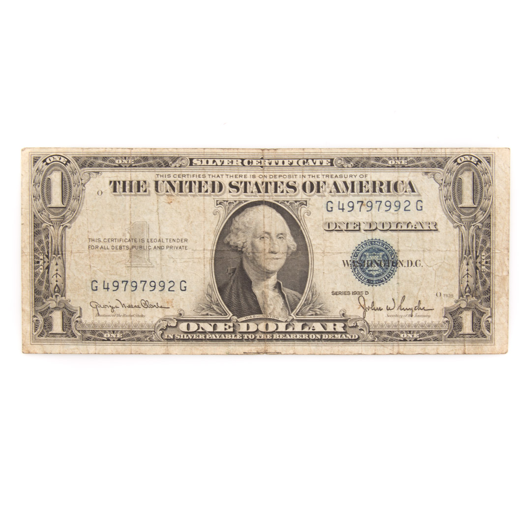 Appraisal: US D Silver Certificate Error Note -D Silver Certificate FR-