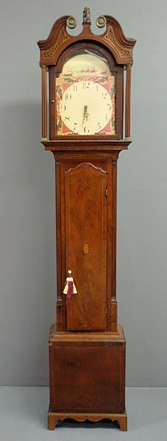 Appraisal: Scottish mahogany tall case clock late th c Restorations h