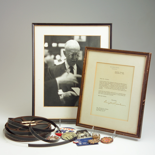 Appraisal: Eisenhower inaugural memorabilia along with costume IKE pins and assorted