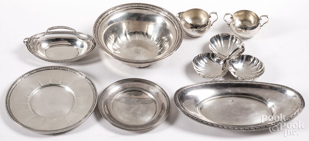 Appraisal: Group of sterling silver serving pieces Group of sterling silver