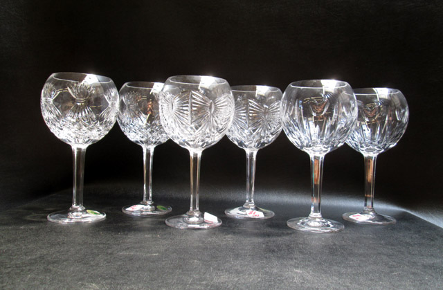 Appraisal: SIX WATERFORD CRYSTAL TOASTING GOBLETS from the Millennium collection two