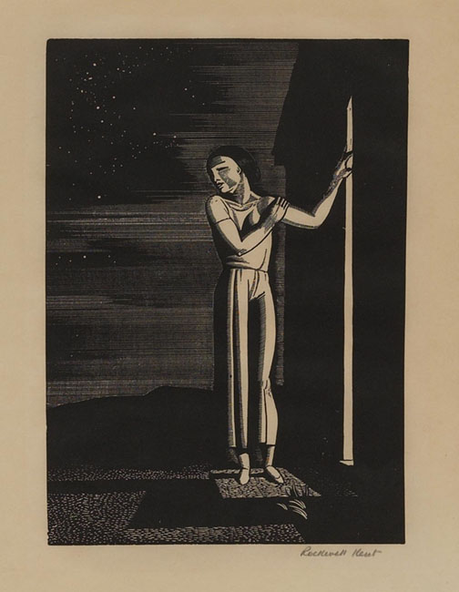 Appraisal: Rockwell Kent American - Starry Night c wood engraving x