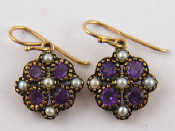 Appraisal: A pair of yellow metal tests carat gold amethyst and