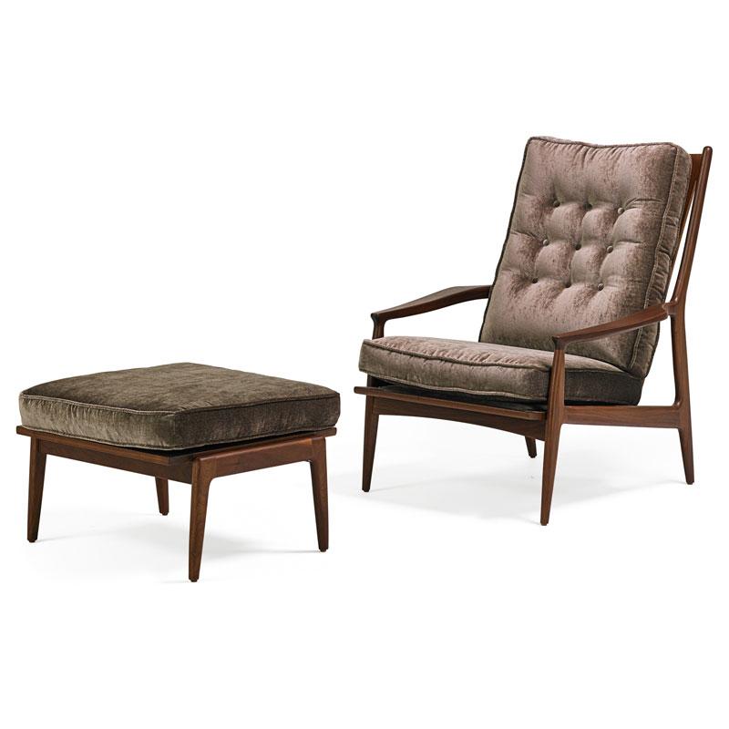 Appraisal: MILO BAUGHMAN Lounge chair and ottoman Condition Report