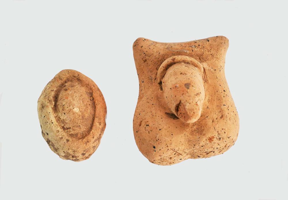 Appraisal: TWO TERRA COTTA MALE AND FEMALE GENITALIAHellenistic Roman Period B