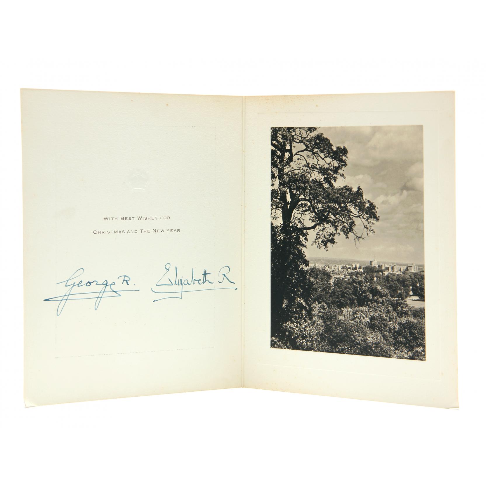 Appraisal: George VI and Queen Elizabeth Christmas Card - signed George