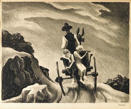 Appraisal: THOMAS HART BENTON american - GOIN' HOME edition of Pencil