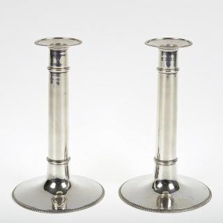 Appraisal: Modern appeal Austro-Hungarian silver candlesticks Circa possibly Vienna maker's mark