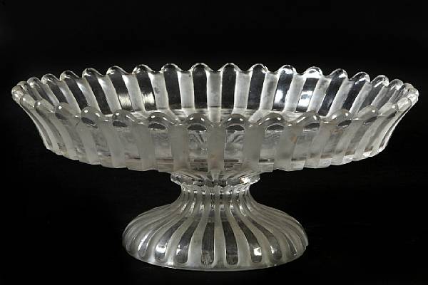 Appraisal: A Baccarat molded glass footed compote With molded BACCARAT mark