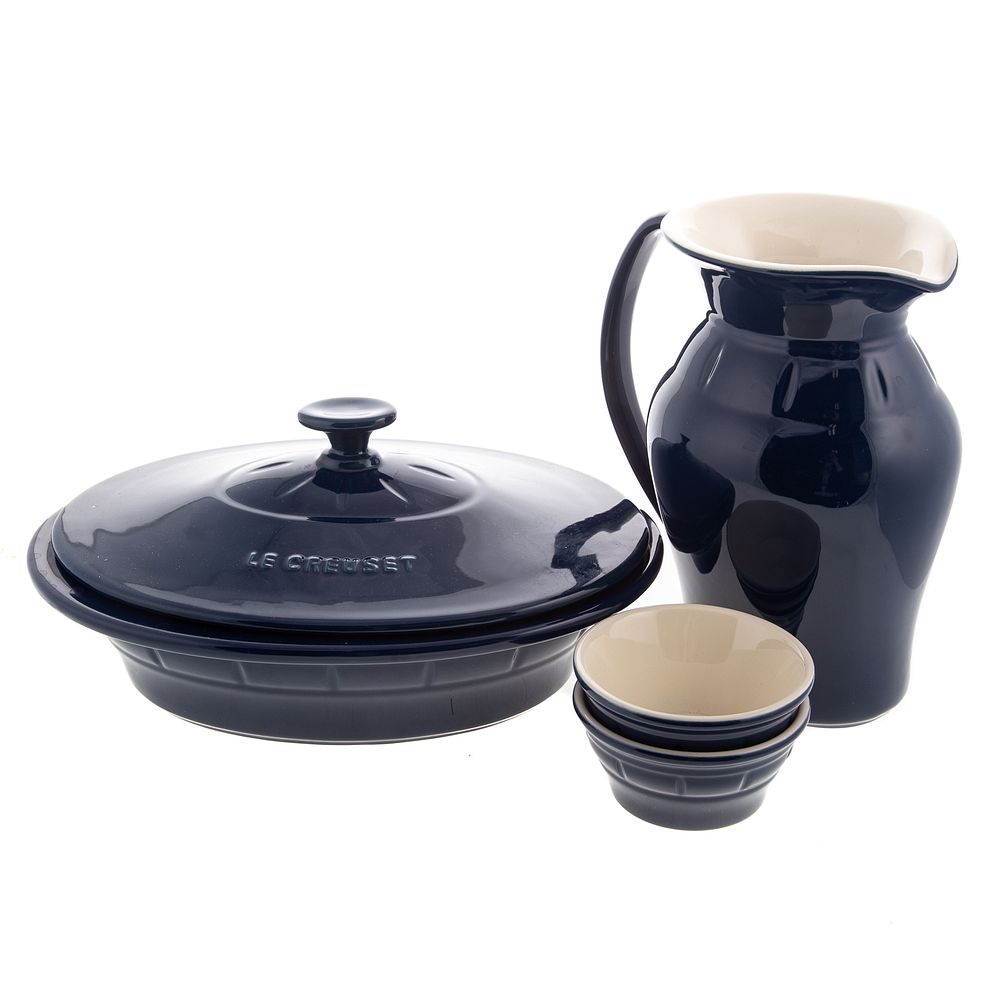 Appraisal: Six Pieces Le Creuset Ceramic Cookware Includes jug covered casserole