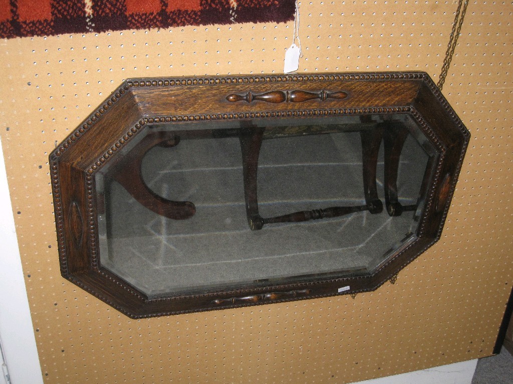 Appraisal: Oak framed wall mirror