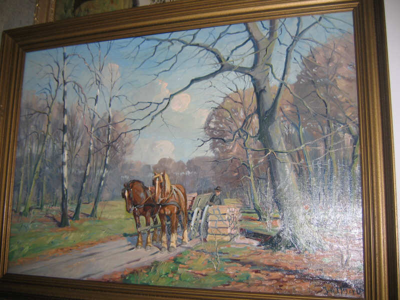 Appraisal: JOHS MEYER ANDERSEN DANISH B Horse cart in the forest