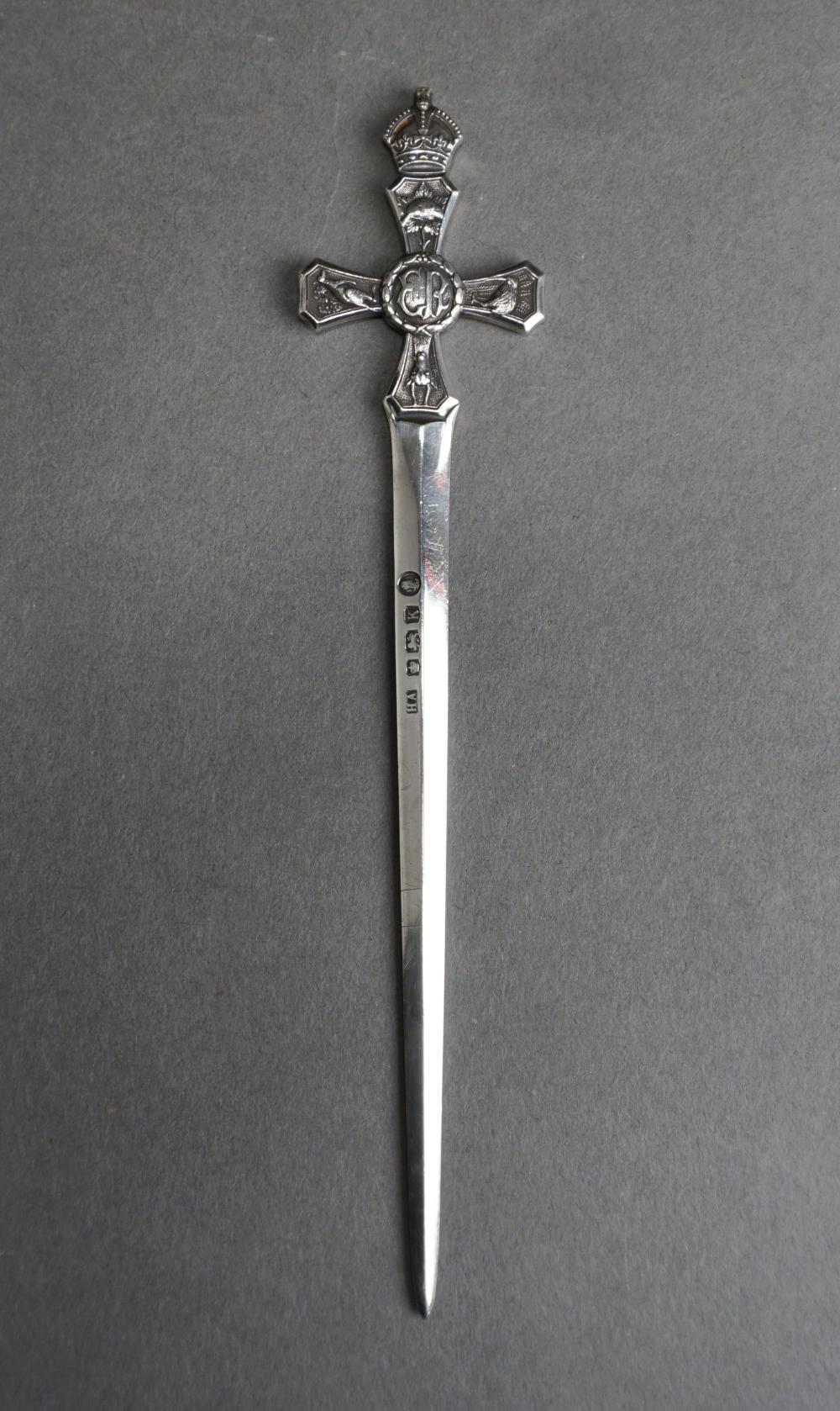 Appraisal: ATKINS BROS STERLING SILVER QUEEN ELIZABETH CORONATION LETTER OPENER OZT