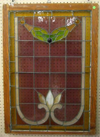 Appraisal: Transom stained and beveled glass window x