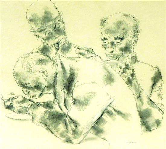 Appraisal: Joseph Hirsch American - Study for Supper c charcoal on